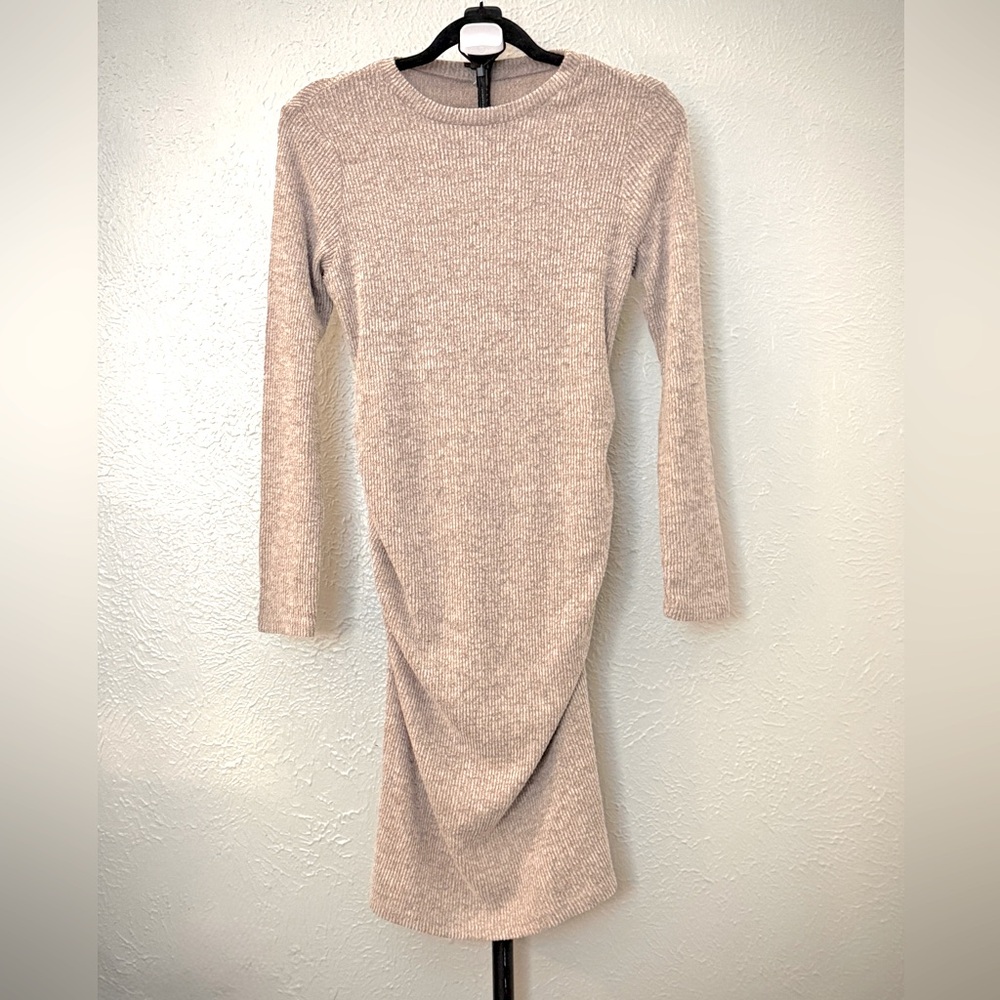 Maternity Sweater Dress in Beige